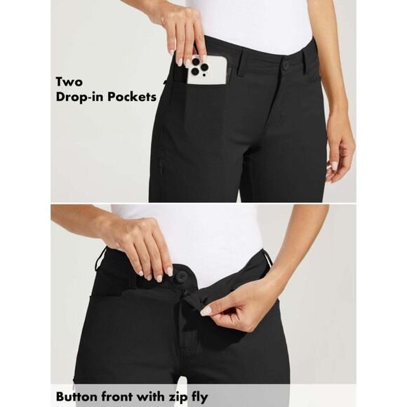 Willit Sports Woman's Golf/Hiking Pants Water Resistant Black Size 4 NWT - Picture 6 of 9